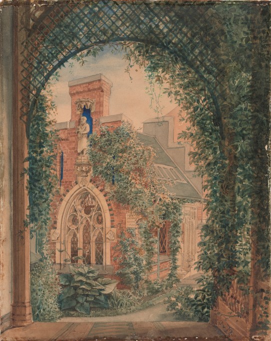 Wilhelm von Hanno: “Artist’s own Studio”, 1861. Watercolour, 292 x 232 mm. drawing of atelier