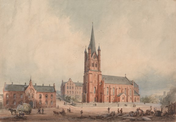 Wilhelm von Hanno: “Design for buildings in Grønland”, 1864. Watercolour, 315 x 450 mm. church design