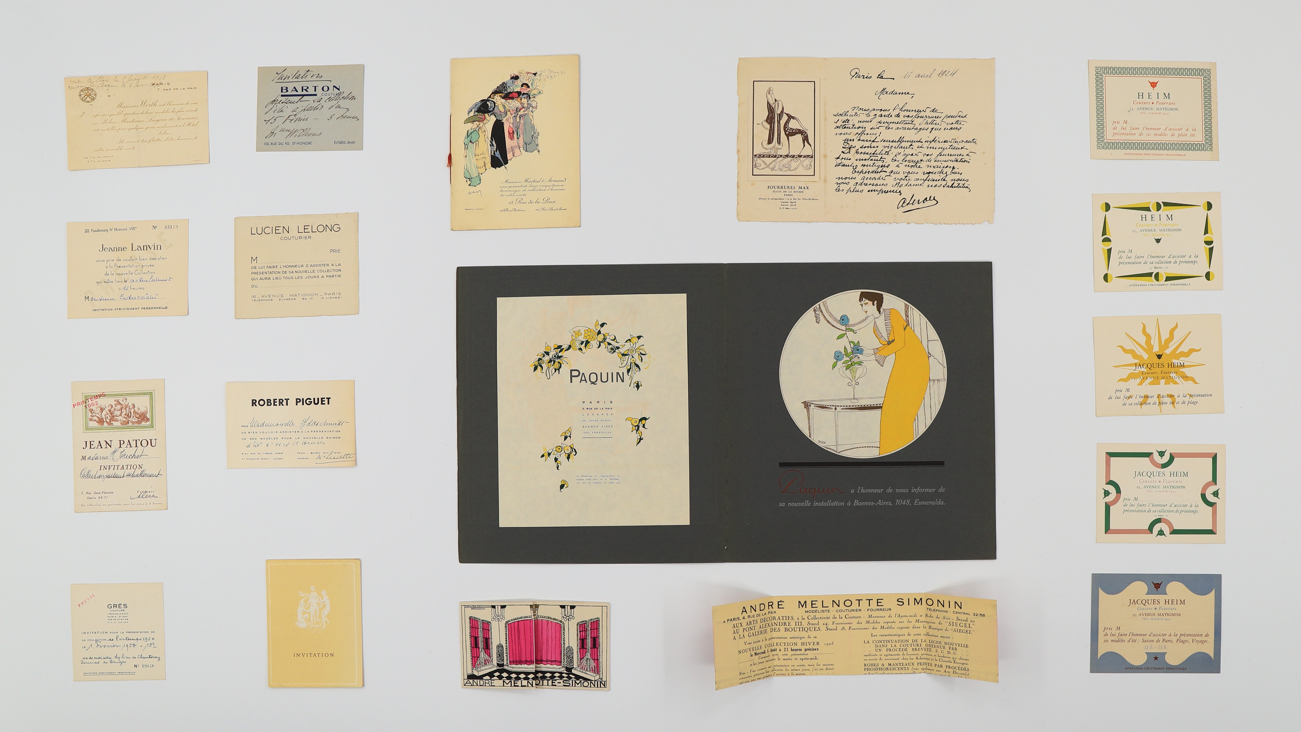 Invitations Archives from 1920s to 1940s. Collection: Diktats. Owner: Antoine Bucher and Nicolas Montagne.